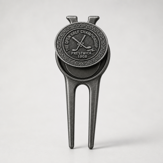 Gunmetal PVD Golf Divot Tool with Magnetic Ball Marker