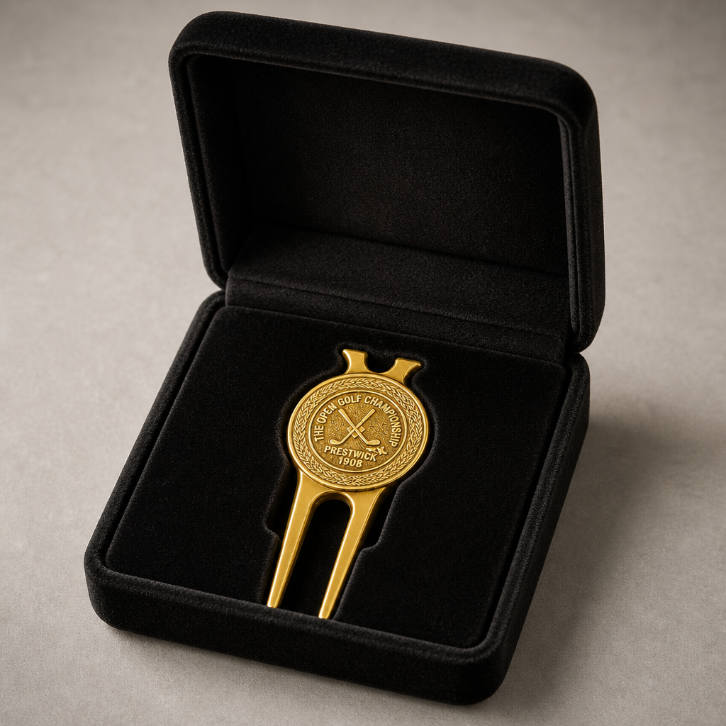 Gold Golf Divot Tool with Magnetic Ball Marker