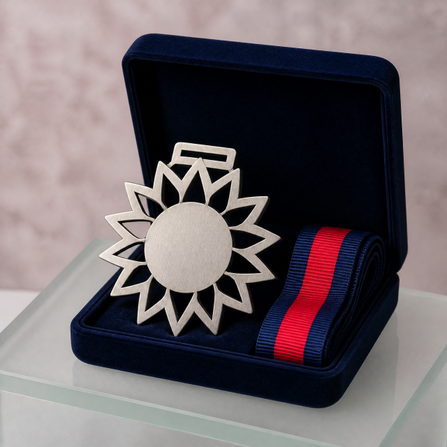 Custom Laser Cut Medal with Ribbon
