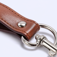 Custom PU Leather Wristlet Key Fob - Promotional Bulk Leather Keychain with Logo