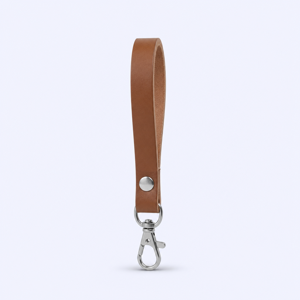 Custom PU Leather Wristlet Key Fob - Promotional Bulk Leather Keychain with Logo