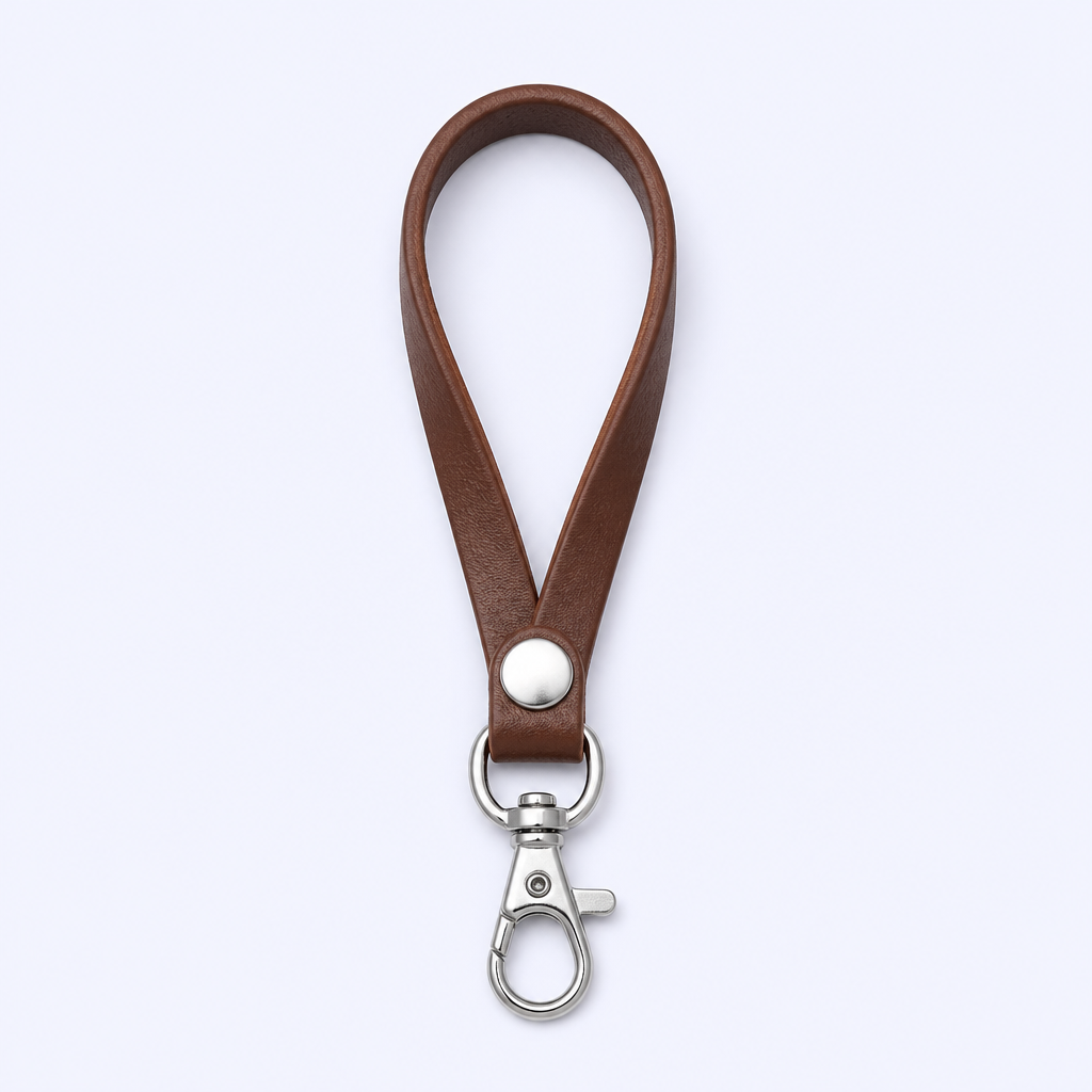 Custom PU Leather Wristlet Key Fob - Promotional Bulk Leather Keychain with Logo