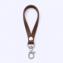 Custom PU Leather Wristlet Key Fob - Promotional Bulk Leather Keychain with Logo