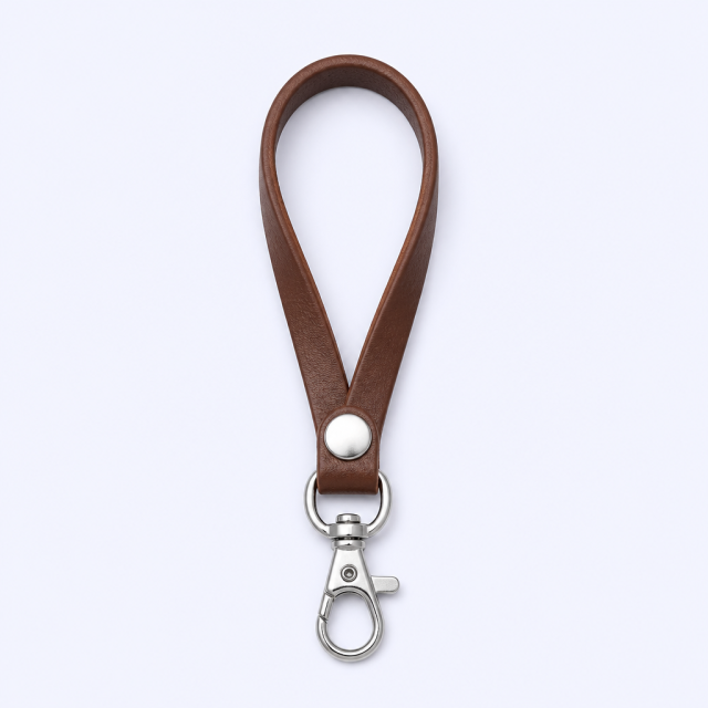 Custom PU Leather Wristlet Key Fob - Promotional Bulk Leather Keychain with Logo