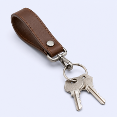 Custom PU Leather Wristlet Key Fob - Promotional Bulk Leather Keychain with Logo