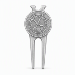 Silver Golf Divot Tool with Magnetic Ball Marker