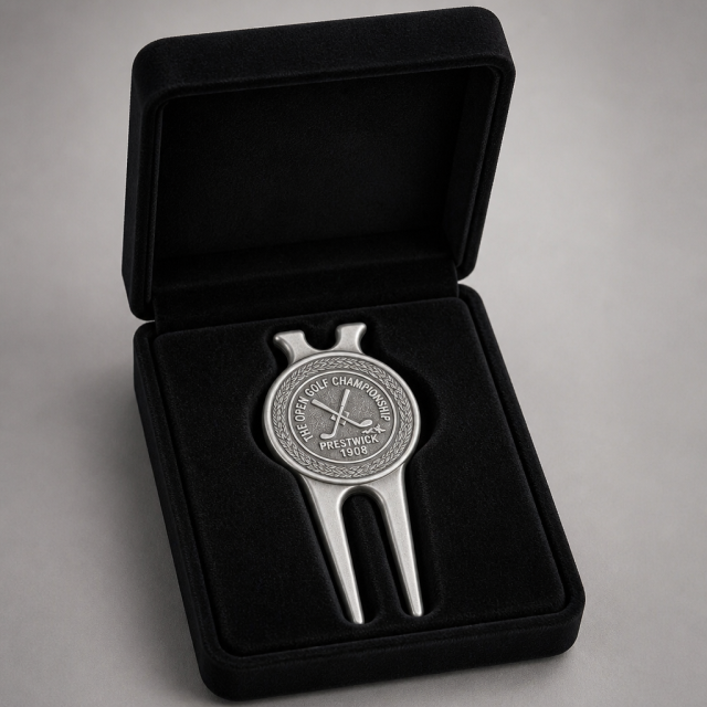 Silver Golf Divot Tool with Magnetic Ball Marker