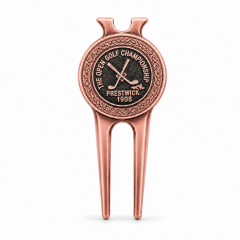 Rose Gold Golf Divot Tool with Magnetic Ball Marker