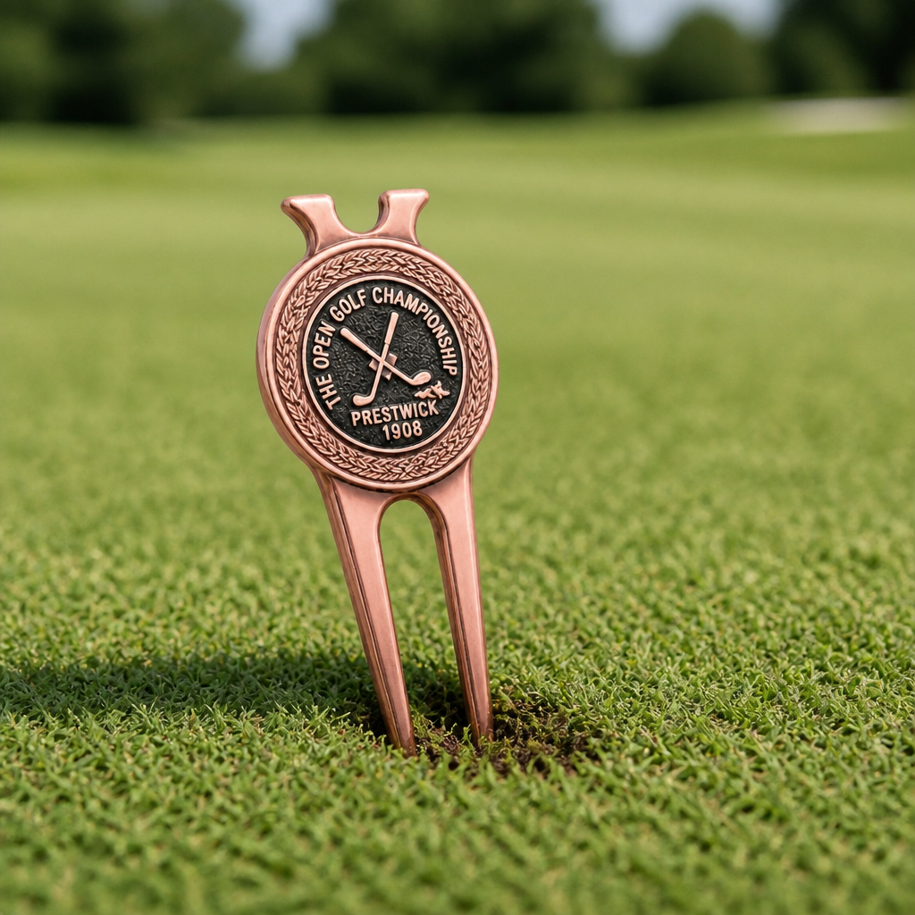 Rose Gold Golf Divot Tool with Magnetic Ball Marker