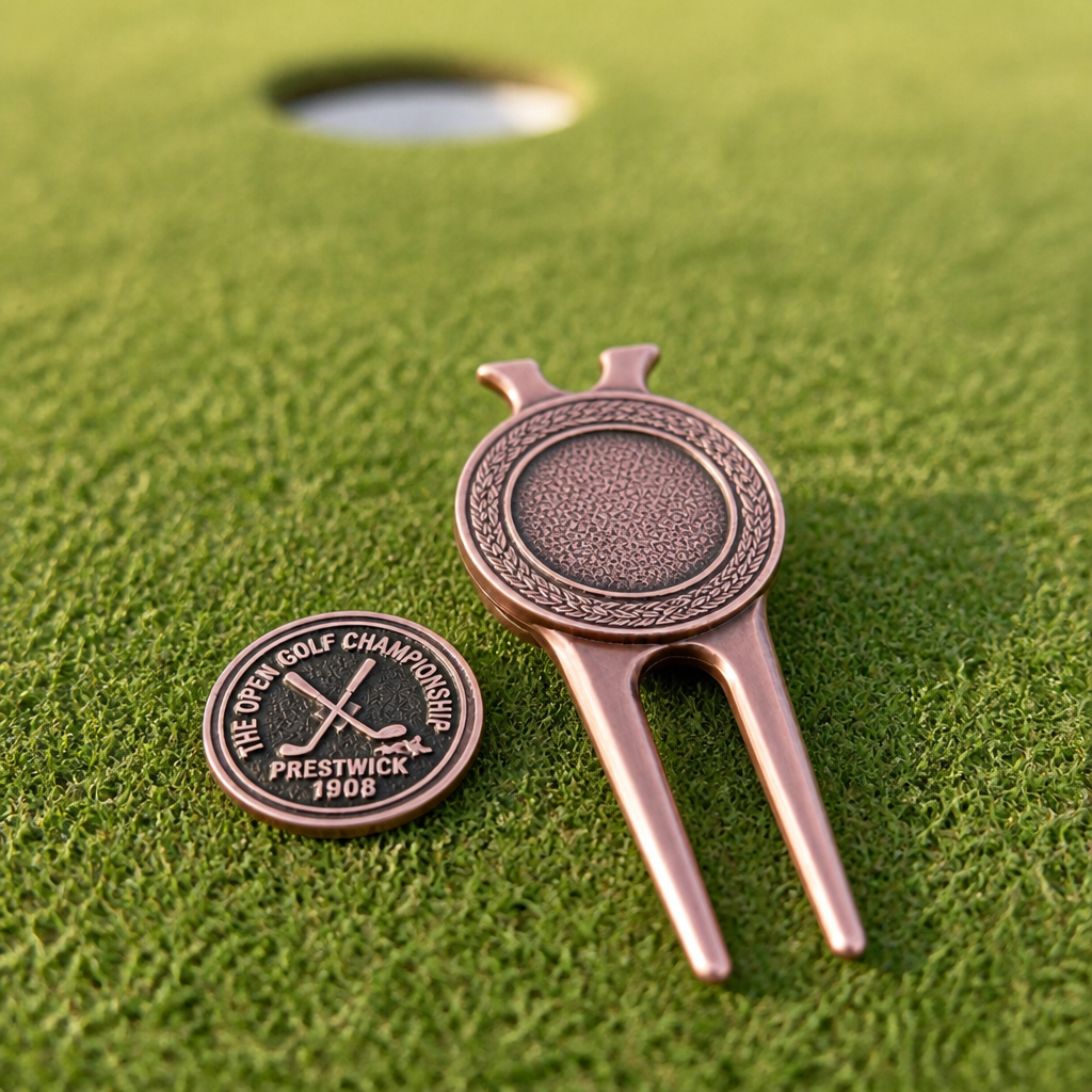 Rose Gold Golf Divot Tool with Magnetic Ball Marker