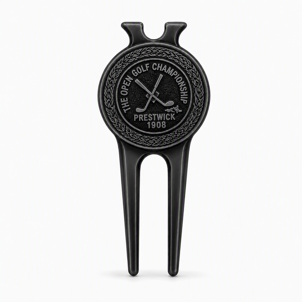 Matte Black Golf Divot Tool with Magnetic Ball Marker