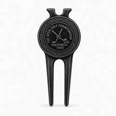 Matte Black Golf Divot Tool with Magnetic Ball Marker