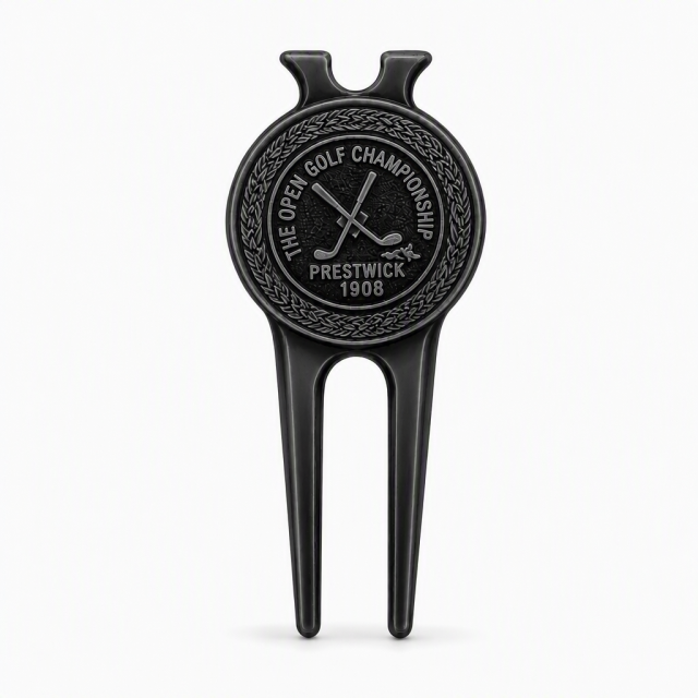 Matte Black Golf Divot Tool with Magnetic Ball Marker