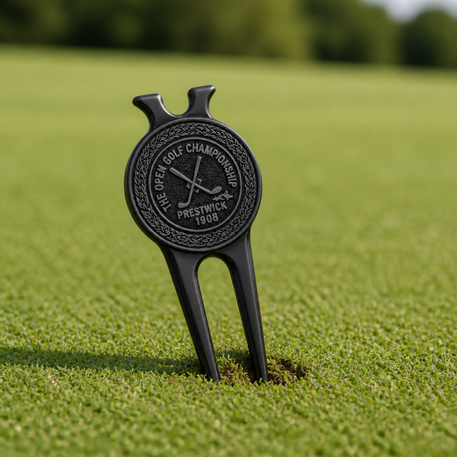 Matte Black Golf Divot Tool with Magnetic Ball Marker