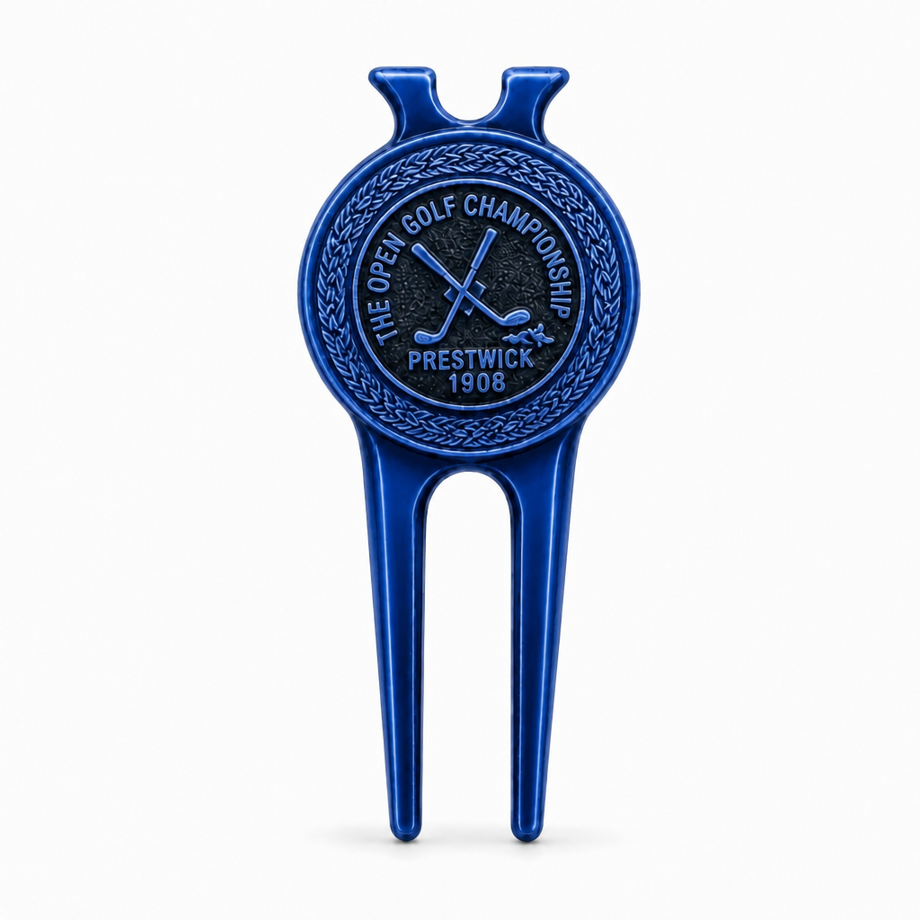 Royal Blue Golf Divot Tool with Magnetic Ball Marker