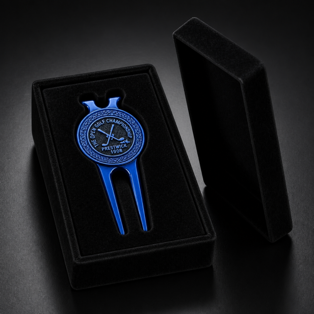 Royal Blue Golf Divot Tool with Magnetic Ball Marker