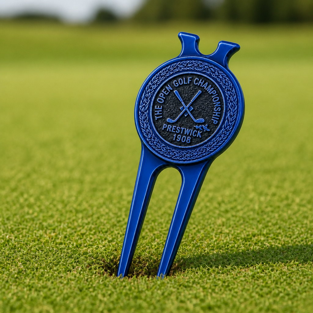 Royal Blue Golf Divot Tool with Magnetic Ball Marker