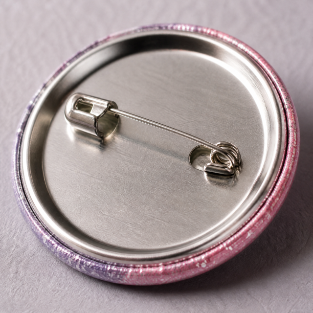 Glitter Print Pin Back Button Badge