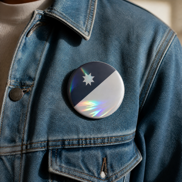 Holographic Pin Back Button Badge