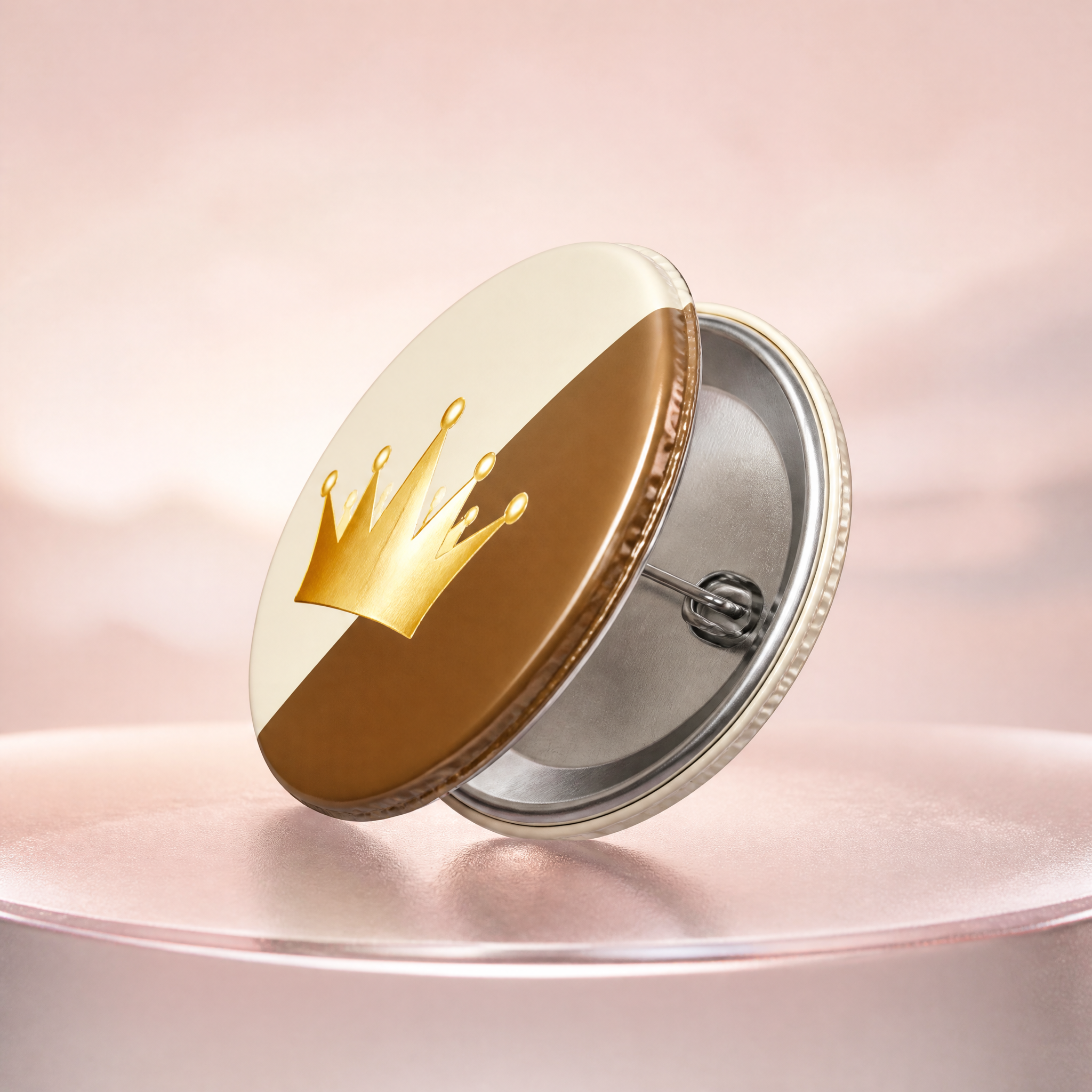 Gold Foil Pin Back Button Badge