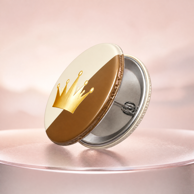 Gold Foil Pin Back Button Badge