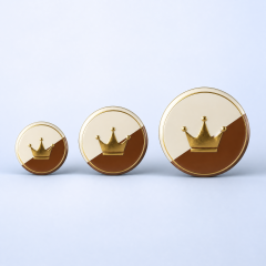 Gold Foil Pin Back Button Badge
