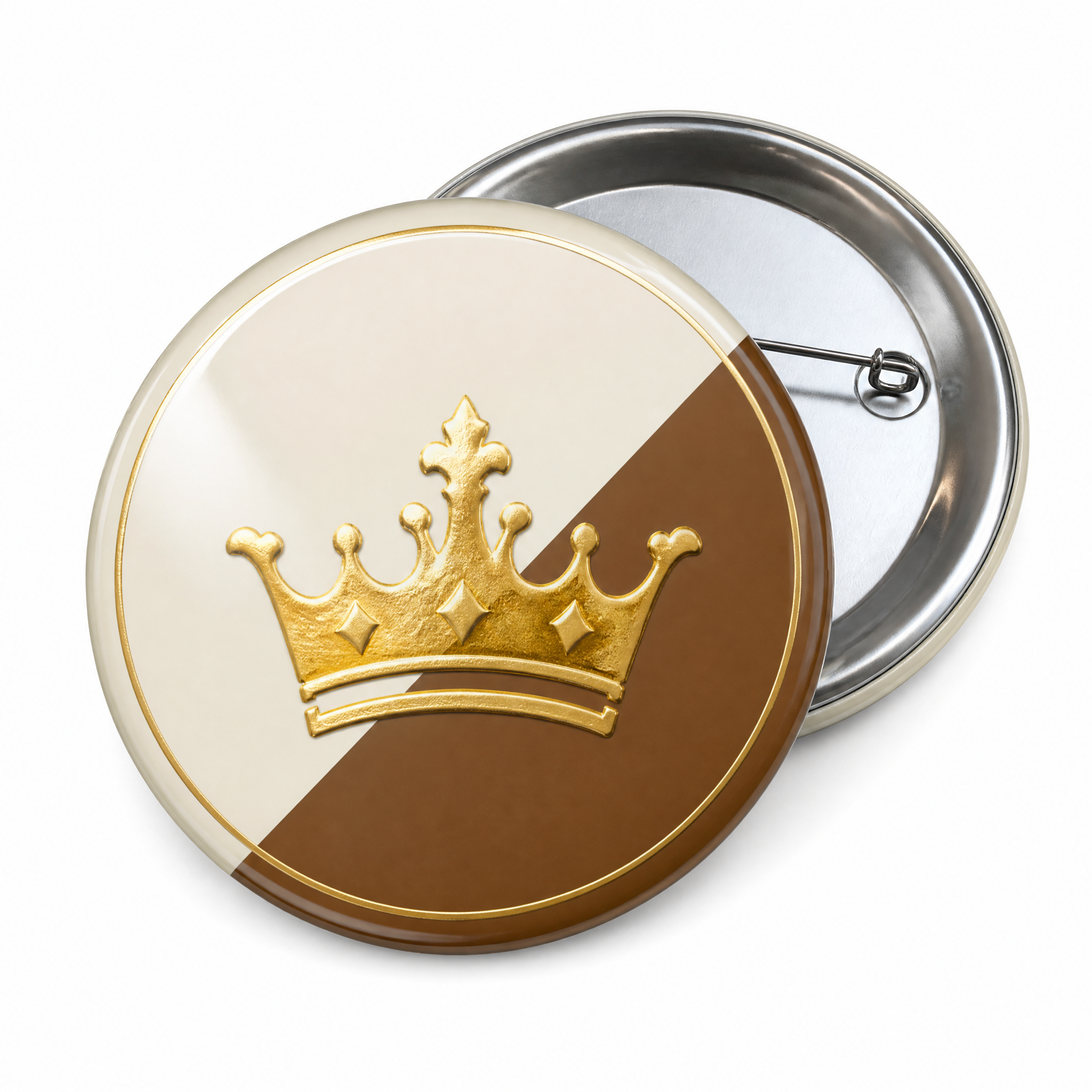 Gold Foil Pin Back Button Badge