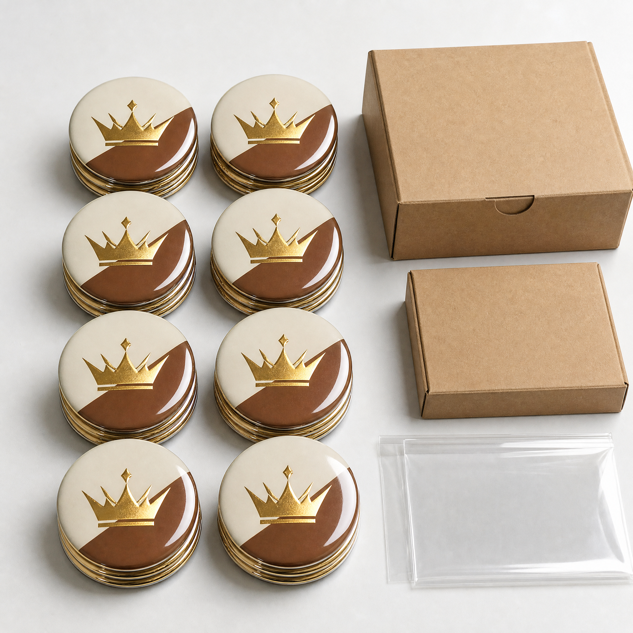 Gold Foil Pin Back Button Badge