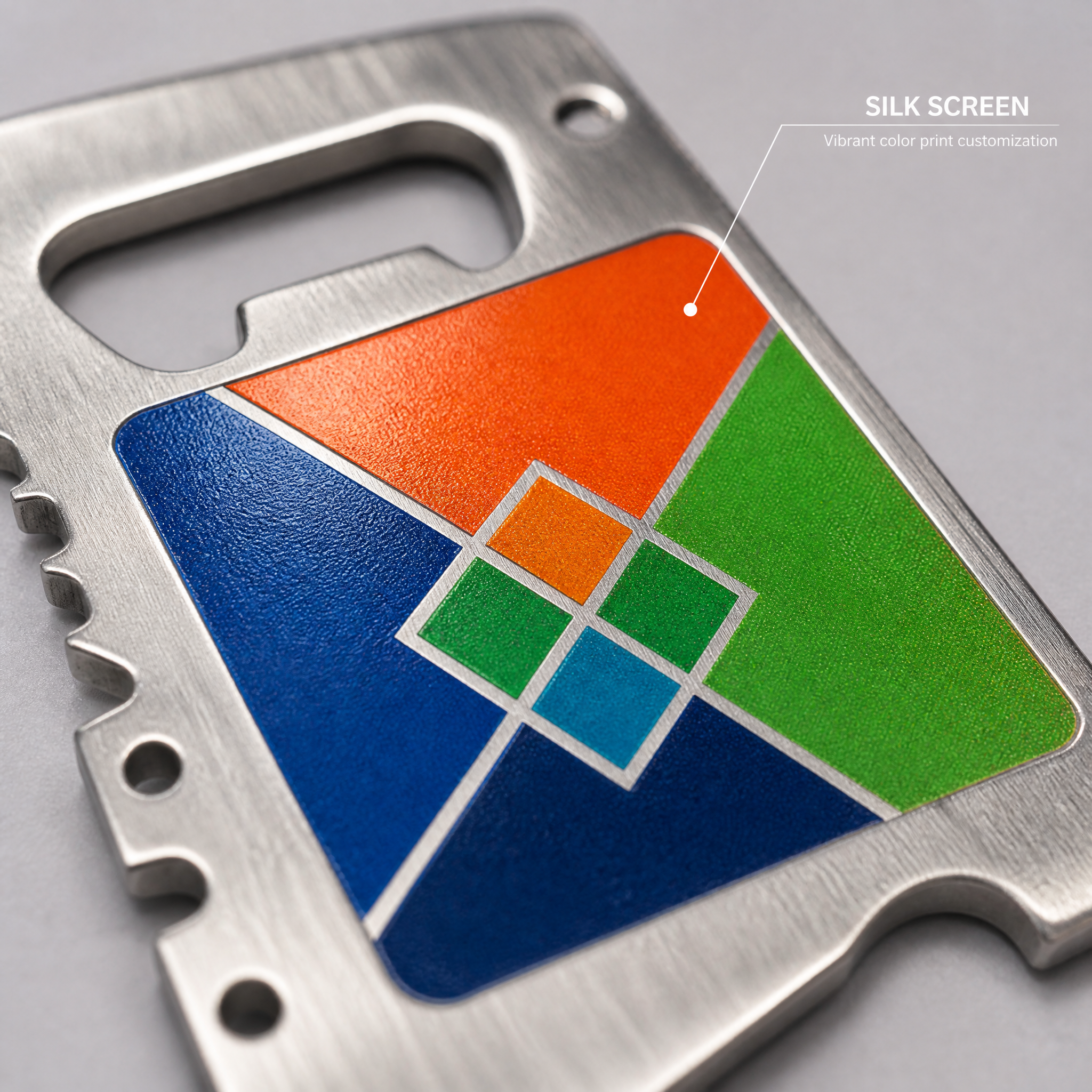 Custom Silk Screen Printed Credit Card Bottle Opener & Multi-tool