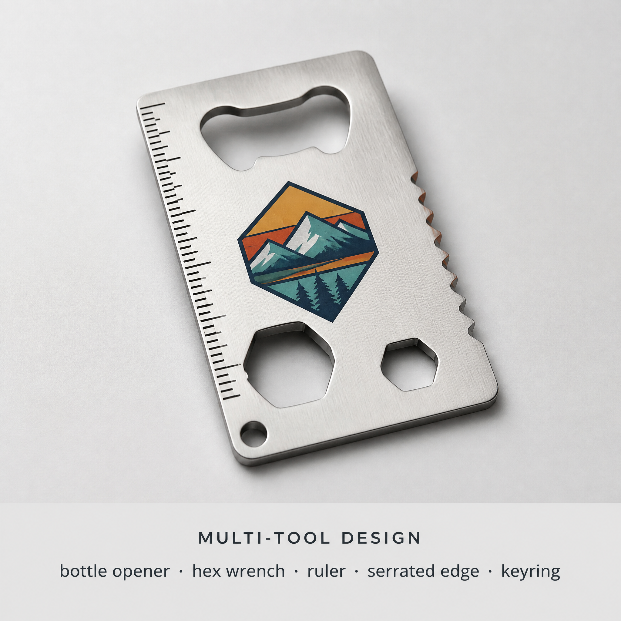 Custom Silk Screen Printed Credit Card Bottle Opener & Multi-tool