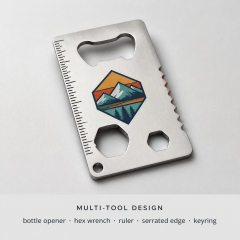 Custom Silk Screen Printed Credit Card Bottle Opener & Multi-tool