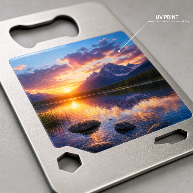 Custom UV Printed Credit Card Bottle Opener & Multi-tool