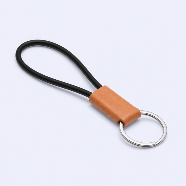 Custom Leather Keychain with Braided Lanyard - Personalized Logo Engraving
