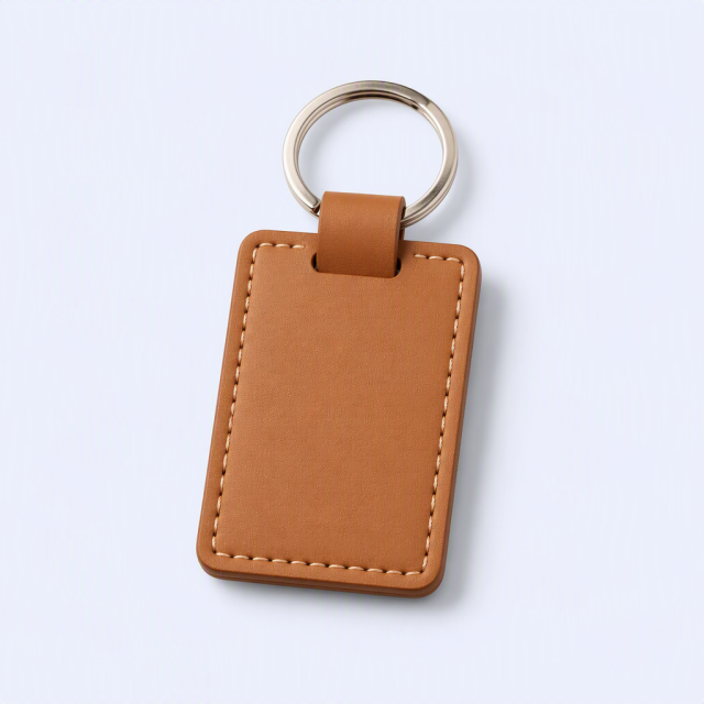 Wholesale PU Leather Stitched Keychain with Custom Logo - Bulk Key Fob
