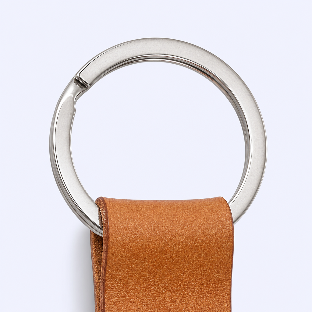 Custom Leather Keychain with Braided Lanyard - Personalized Logo Engraving