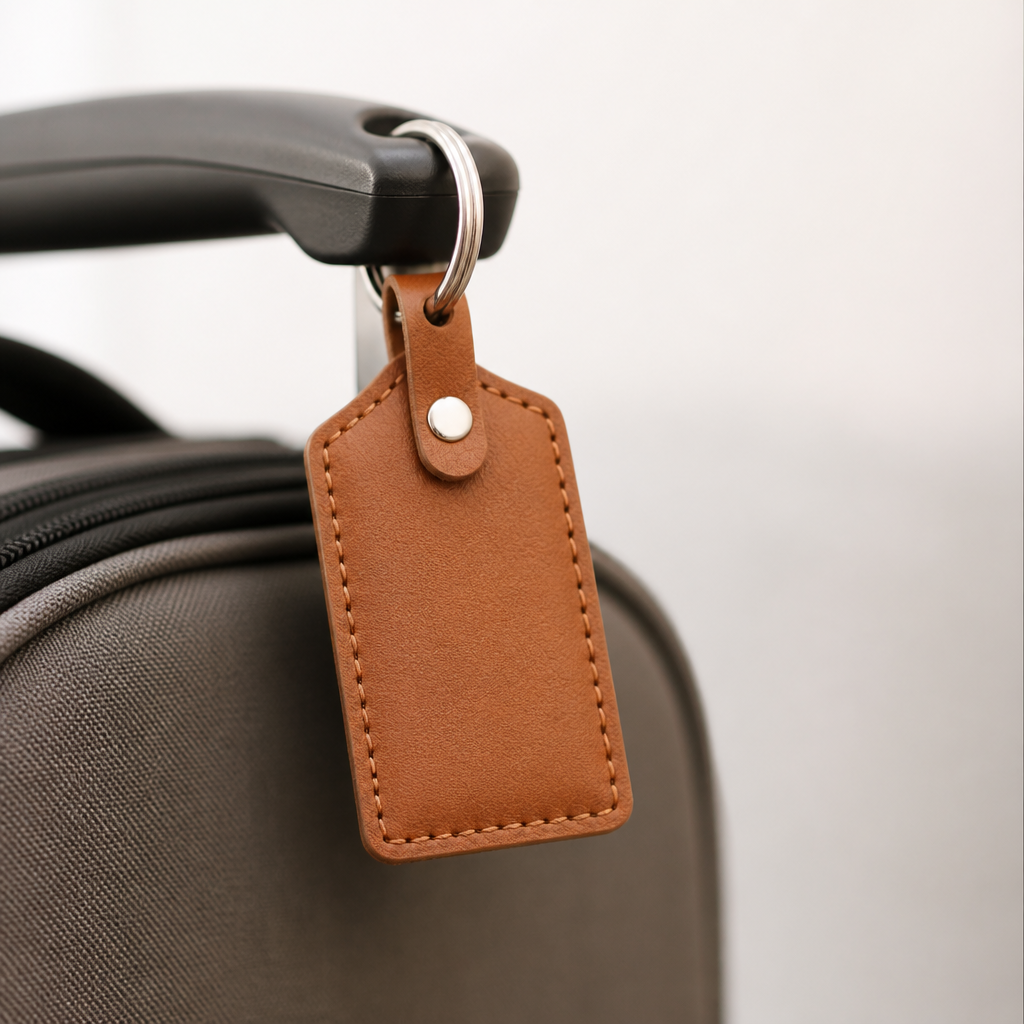 Wholesale PU Leather Stitched Keychain with Custom Logo - Bulk Key Fob