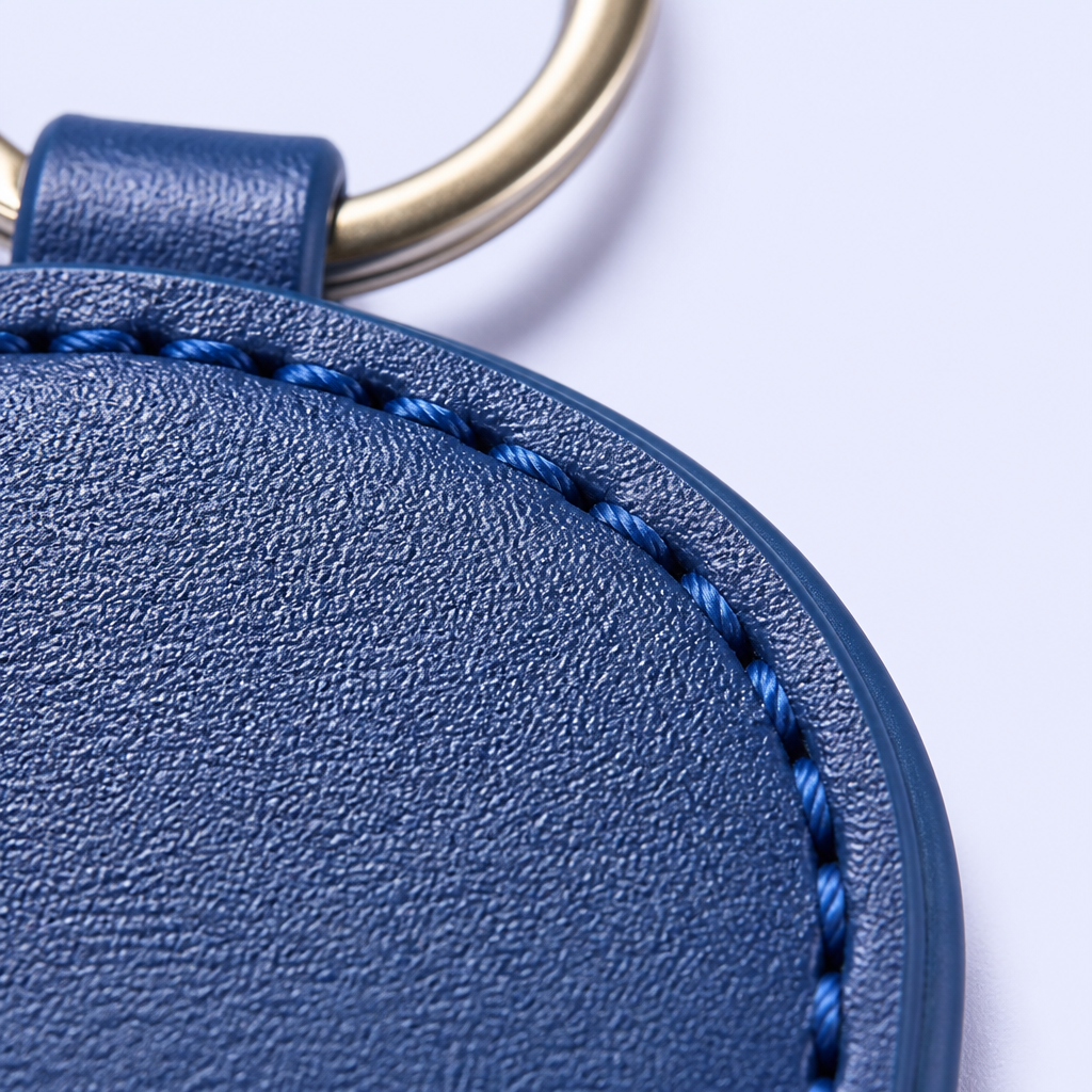 Wholesale PU Leather Stitched Keychain with Custom Logo - Bulk Key Fob