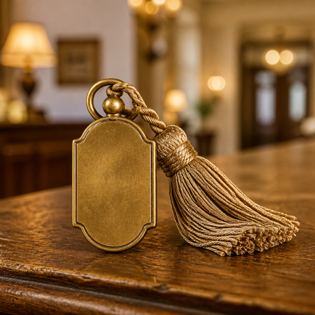 Custom Metal Motel Keychain - Personalized Logo - Zinc Alloy - Wholesale Bulk