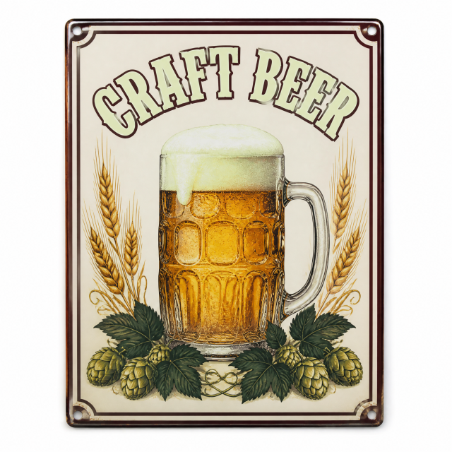 Custom Glow in the Dark Tin Sign 20x30cm Retro Beer Sign Night Glow Wall Decor