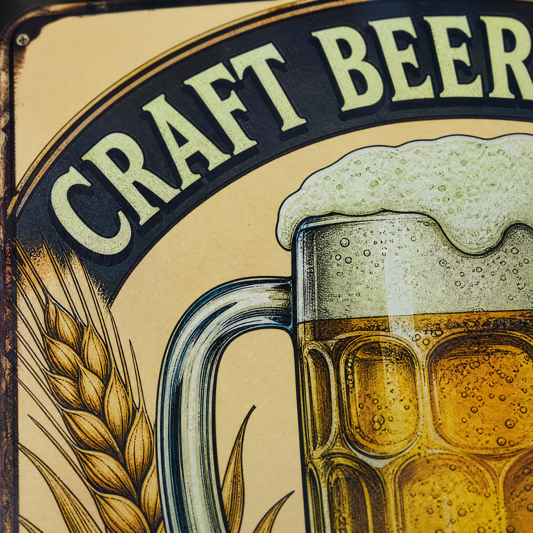 Custom Glow in the Dark Tin Sign 20x30cm Retro Beer Sign Night Glow Wall Decor