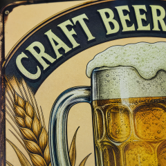 Custom Glow in the Dark Tin Sign 20x30cm Retro Beer Sign Night Glow Wall Decor