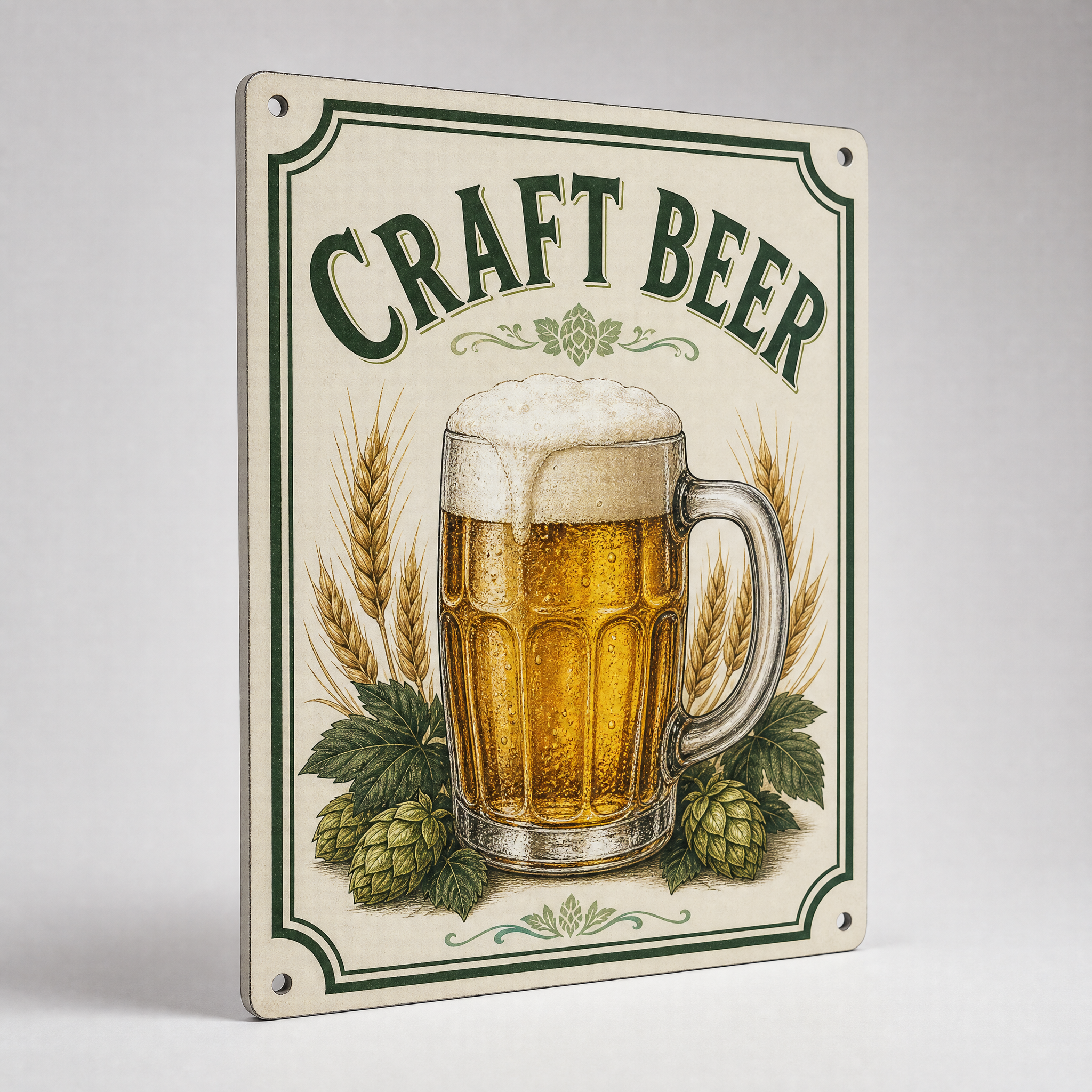 Custom Glow in the Dark Tin Sign 20x30cm Retro Beer Sign Night Glow Wall Decor