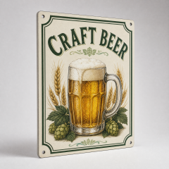 Custom Glow in the Dark Tin Sign 20x30cm Retro Beer Sign Night Glow Wall Decor