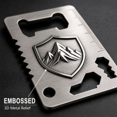 Custom Embossed Stainless Steel Credit Card Bottle Opener Multi-tool Wholesale