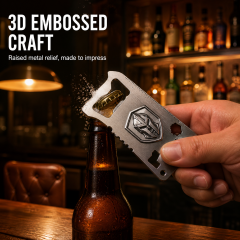 Custom Embossed Stainless Steel Credit Card Bottle Opener Multi-tool Wholesale