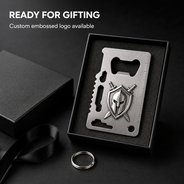Custom Embossed Stainless Steel Credit Card Bottle Opener Multi-tool Wholesale
