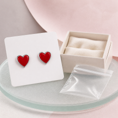 Custom Hard Enamel Heart Stud Earrings Stainless Steel Hypoallergenic Fashion Jewelry