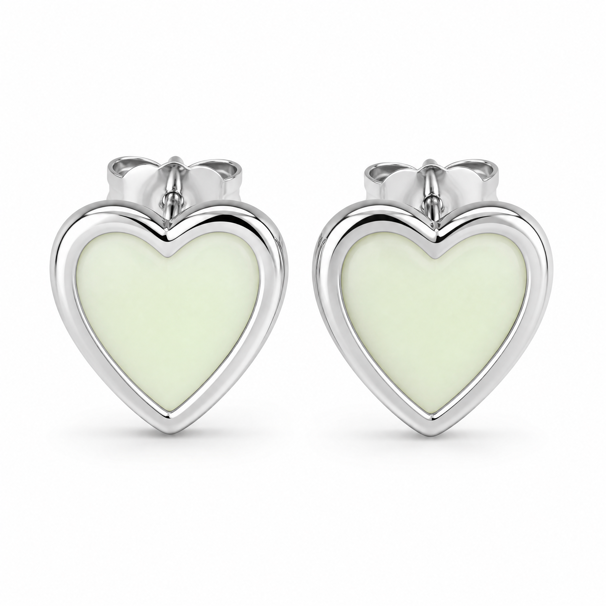 Glow In The Dark Heart Stud Earrings Stainless Steel Luminous Fashion Jewelry