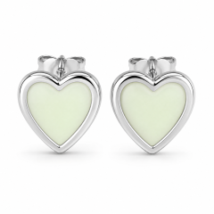 Glow In The Dark Heart Stud Earrings Stainless Steel Luminous Fashion Jewelry