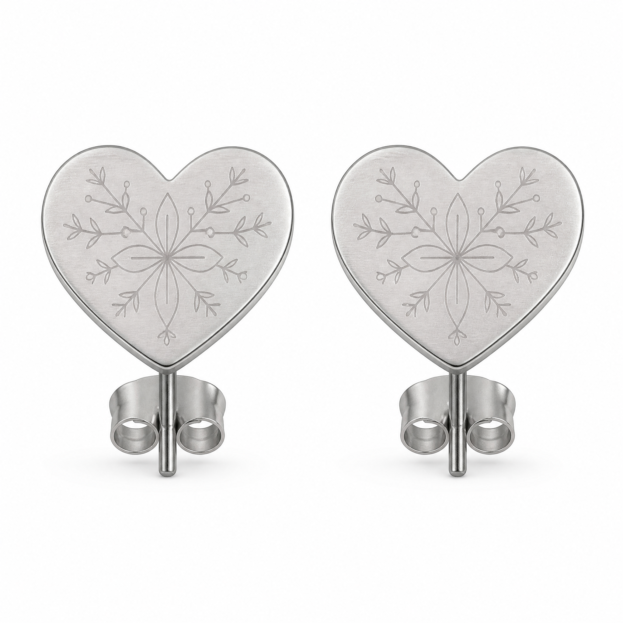 Oxidized Black Heart Stud Earrings Stainless Steel Antique Fashion Jewelry